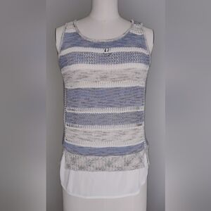 INC International Concepts Blue and White Striped Tank Top